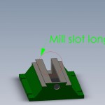 Remove material from the base for ball screw nut clearance.